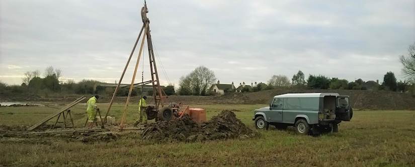 Shell Auger Rig Drilling In Field Site Investigatio